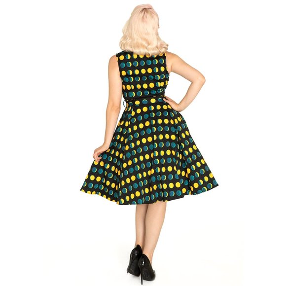 Miss Lulo Juni Golden Moon Phase Swing Dress - Picture 4 of 4